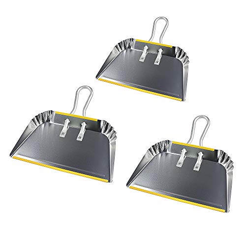 3 Pack 17" Heavy Duty Metal Dust Pans (3 Count (Pack of 1))