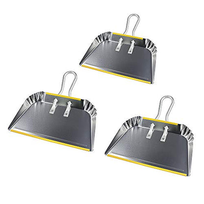 3 Pack 17" Heavy Duty Metal Dust Pans (3 Count (Pack of 1))