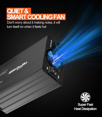 400W Car Power Inverter 12V to 110V AC｜24W+65W USB C (BLACK)