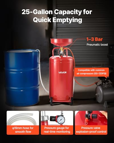 25 Gallon Waste Oil Drain Tank (20.9 x 17.1 x 68.1 in)