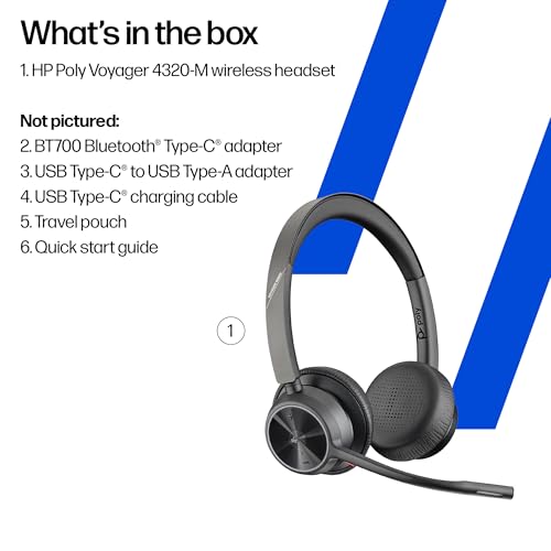 Poly Voyager 4320 UC Wireless Headset & Charge Stand (Headset + Charge Stand, Teams Version)