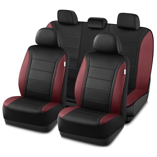 Leather Seat Covers (Red Wine Full Set)