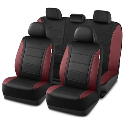 Leather Seat Covers (Red Wine Full Set)
