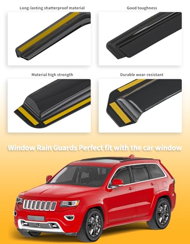 Window Visors Rain Guards for Jeep Grand Cherokee (Fit for 2011-2021 Jeep Grand Cherokee)