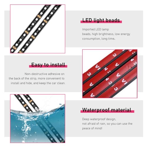 Car LED Strip Light (Red / 24 LED, USB Port)