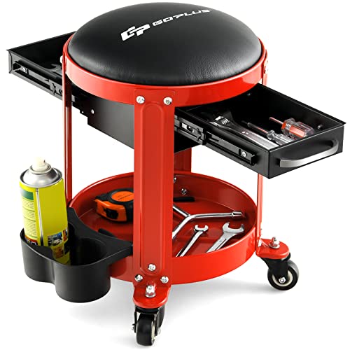 Rolling Mechanic Stool (Red)
