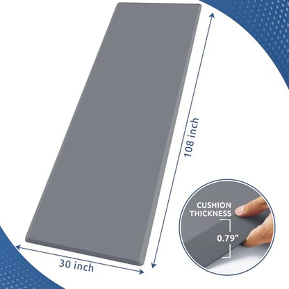 0.8" Thick Kitchen Mat Cushioned Anti Fatigue Rug Comfort Floor Mats (Grey / 108"L x 30"W x 0.8"Th)