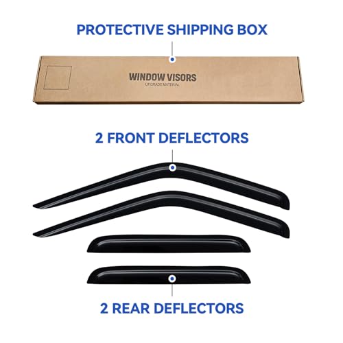 Window Visors Rain Guards for 2000 (2000-2004 Nissan Frontier Crew Cab)