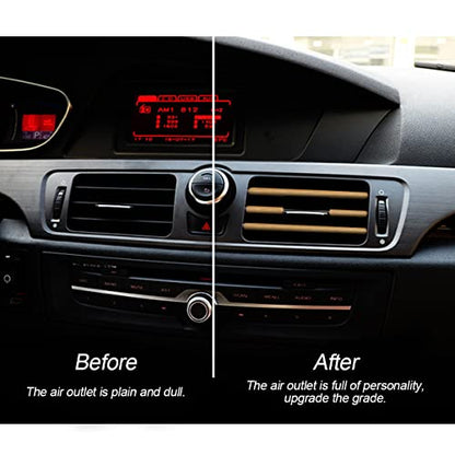 20PCS Waterproof Bendable Car Air Vent Trim Strips (Wood)