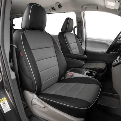 Sienna Seat Covers for 2011 (Leather (Black/Gray) / 2011-2020 Sienna 7 Seats,2nd Row W/NO Legrest)