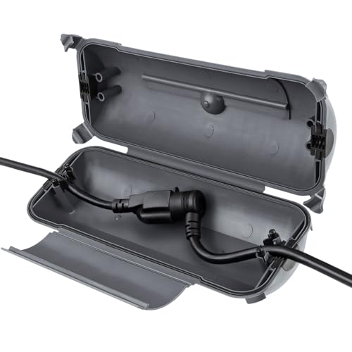 Outdoor Extension Cord Safety Cover (Gray / Medium Box: 9.5" L x 3" W x 2.9" H)