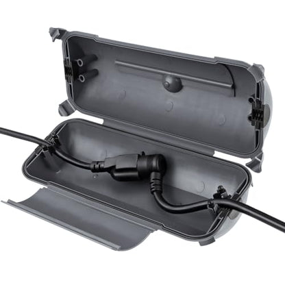 Outdoor Extension Cord Safety Cover (Gray / Medium Box: 9.5" L x 3" W x 2.9" H)