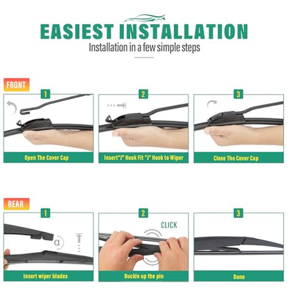 Windshield Wiper Blades Replacement for Ford Flex 2009 (24"/22"/12")