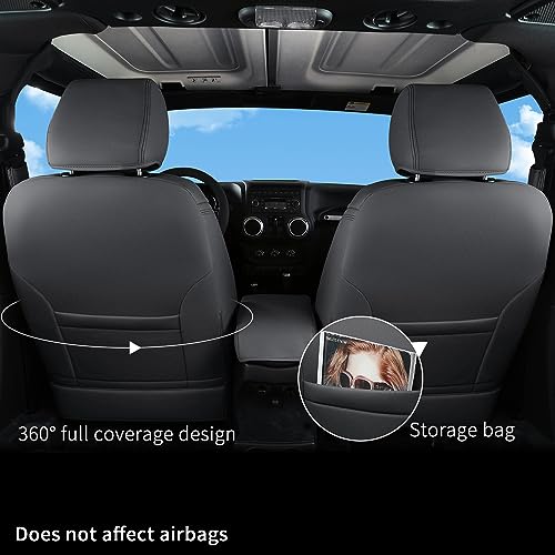 Wrangler JK Seat Covers Custom Fit for Jeep Wrangler (Black / 13-17 JK 2 Door Full Set)