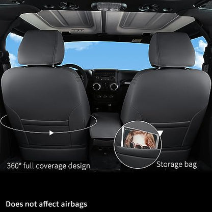 Wrangler JK Seat Covers Custom Fit for Jeep Wrangler (Black / 13-17 JK 2 Door Full Set)