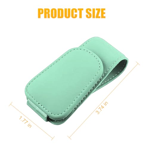 2PCS Sunglasses Holders for Car Sun Visor (2 Pack / Light Green/Leather)