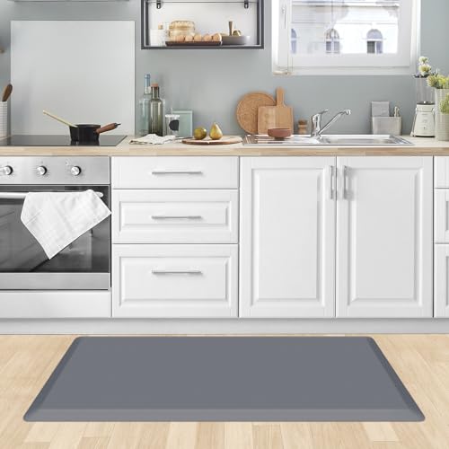 0.8" Thick Kitchen Mat Cushioned Anti Fatigue Rug Comfort Floor Mats (Grey / 39"L x 20"W x 0.8"Th)