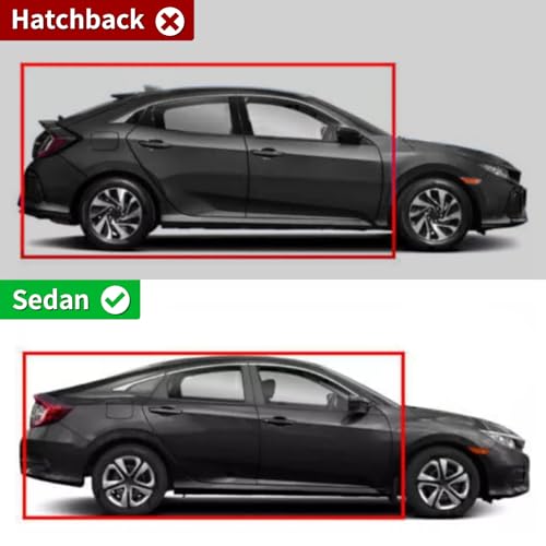 Outside Mount Window Visors Rain Guards for Honda Civic 4Dr Sedan 2016 (2016-2021)