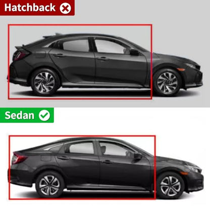 Outside Mount Window Visors Rain Guards for Honda Civic 4Dr Sedan 2016 (2016-2021)
