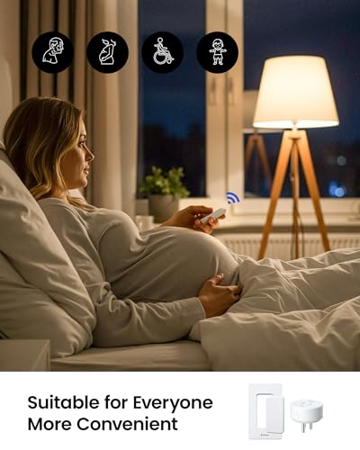 Remote Control Outlet Plug with 2 Light Switches (2 Switches 1 Outlet)