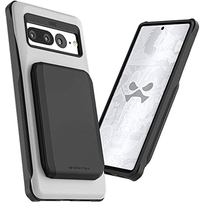 EXEC Pixel 7 Pro Case Wallet with Detachable Magnetic Credit Card Holder Heavy Duty Drop Protection Supports Wireless Charging Phone Cover Designed for 2022 Google Pixel7 Pro (Pixel 7 Pro / Gray)