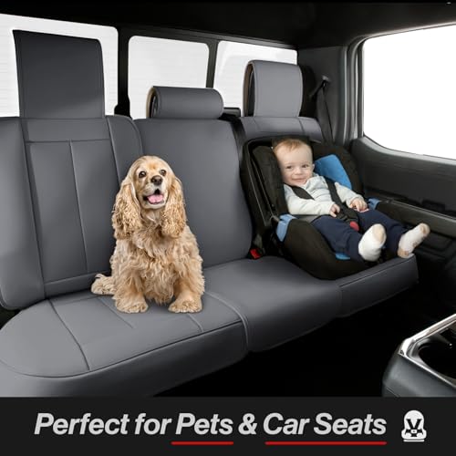 Premium Custom Fit Truck Car Seat Covers Full Set Seat Waterproof (X89 (See Vehicle Size Chart) / Full Set - Dark Gray)