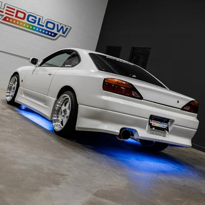 4pc Blue Slimline LED Car Flexible Underglow Lighting Kit