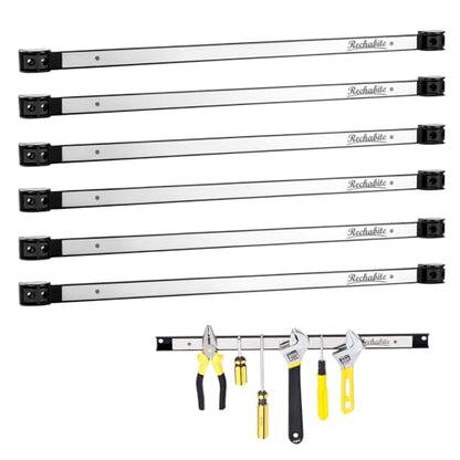 6 Pieces 24" Magnetic Tool Holder Strip (Silver 6PC / 24")