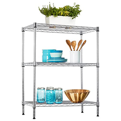 3 Tier Wire Shelf (Chrome / 23"D x 13"W x 30"H)