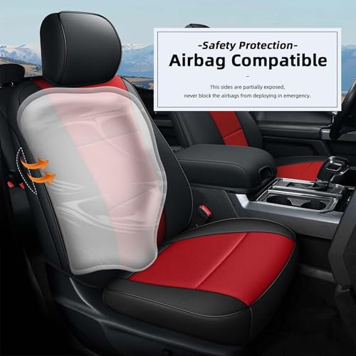 Custom Fit Seat Covers for Ford F150 2015 (Black/Red / 2015-2026 F150 SuperCrew Cab, Full Set)
