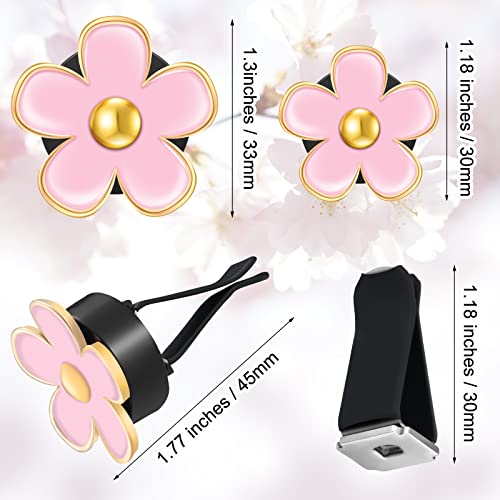 6 Pcs Daisy Vent Clips for Car (Black, Pink, White, / 1 Count (Pack of 6))