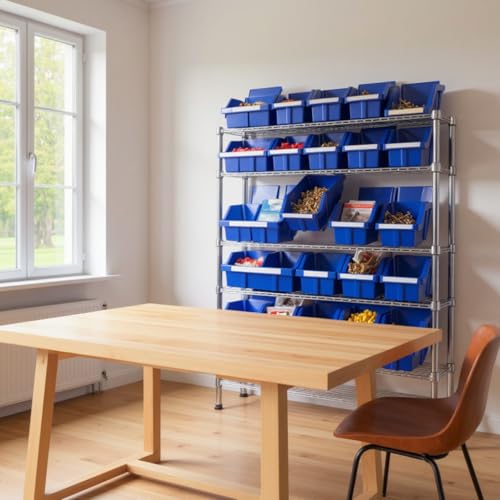 Heavy Duty Steel Wire Shelving Storage Unit (Blue)