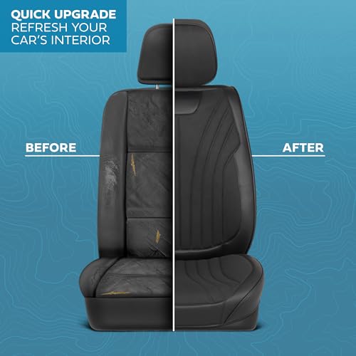 Curated Suede Leather Seat Covers for Cars & SUVs (Black (Suede) / Front Seats)