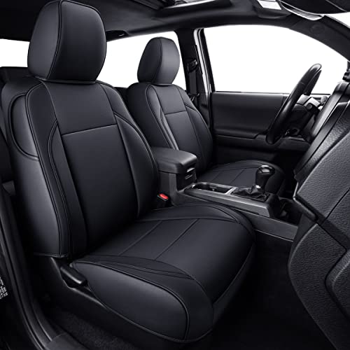Tacoma Custom Fit Seat Covers for 2016 ((2016-2023 Crew) Full Set / Black)