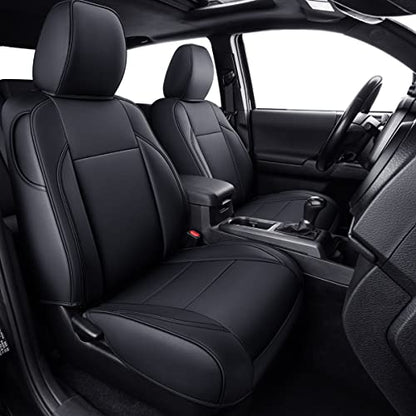 Tacoma Custom Fit Seat Covers for 2016 ((2016-2023 Crew) Full Set / Black)