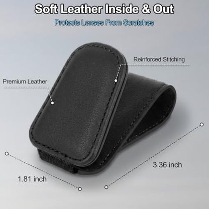 2 Packs Magnetic Sunglasses Holder for Car (Black 2 Pack)