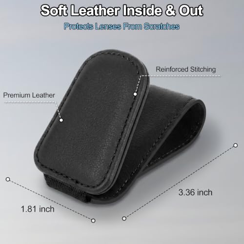 Magnetic Leather Sunglass Holder for Car (black)