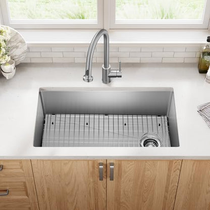 Stainless Steel 33 in 18 Gauge Undermount Kitchen Sink KHU640 (33 Inch / Single Bowl — Undermount)