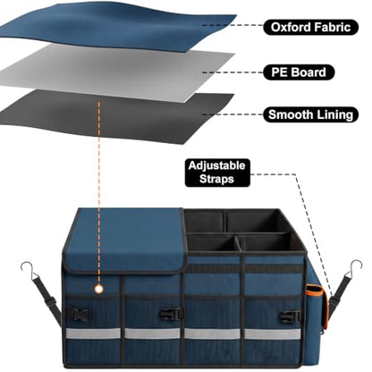 Car Trunk Organizer and Storage for Car (Blue / Medium)