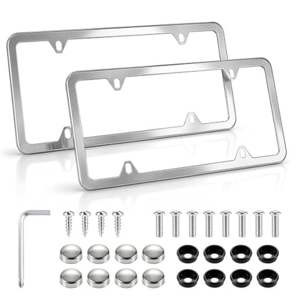 Chrome License Plate Frames (Silver)