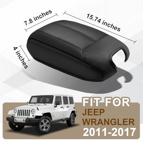 Armrest Cover for Jeep Wrangler JK JKU 2011 (15) 11-17 |Wrangler JK JKU| Black, Regular)