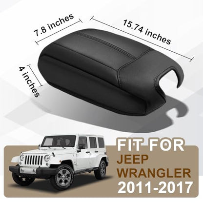 Armrest Cover for Jeep Wrangler JK JKU 2011 (15) 11-17 |Wrangler JK JKU| Black, Regular)