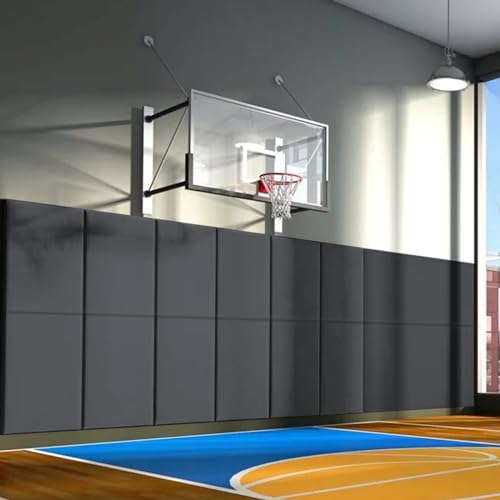 60" 72" High Gym Wall Padding 2" Thick Foam Basketball Court Wall Mount Protector for Garage Taekwondo Babyroom (DARK GREY / 72" x 20" x 2")