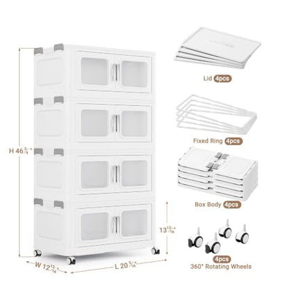 240 Qt Extra Large Stackable Storage Bin with Lids (White / 60QT-4pack)