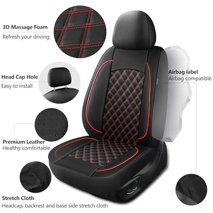Front Car Seat Cover (N3 Black Red / Front Seat)