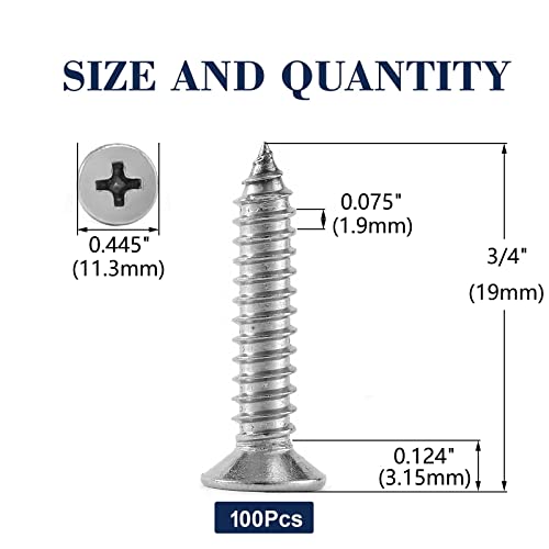14 x 3 4" Wood Screw 100Pcs 18 (#14 x 3/4")