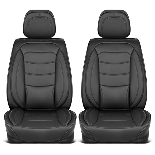 Elite Edition Faux Leather Seat Covers for Cars (Prestige Fronts-Black / Front Seats)