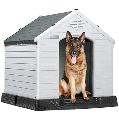 Large Dog House (Gray / 38.8"L x 35"W x 37.4"H)