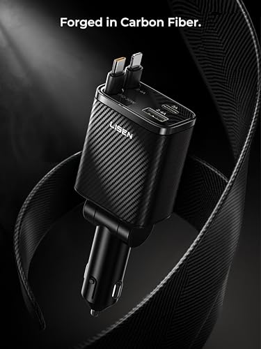 Retractable Car Charger (Carbon Black / 31.5 Inch)
