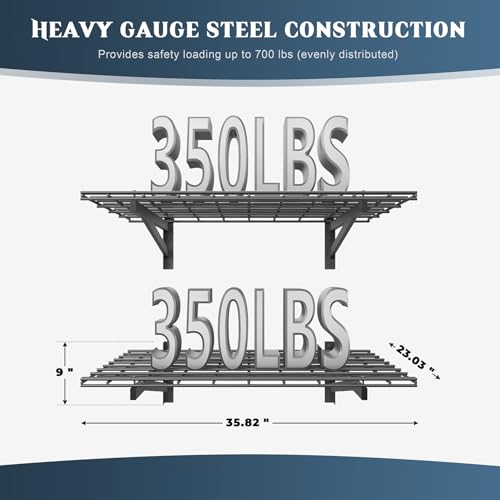 2 Pack Wall Mounted Garage Shelving (2 pack-2x3ft)